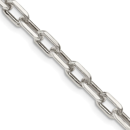 20 Inch Sterling Silver 5.75mm Diamond-Cut Long Link Cable Chain Necklace