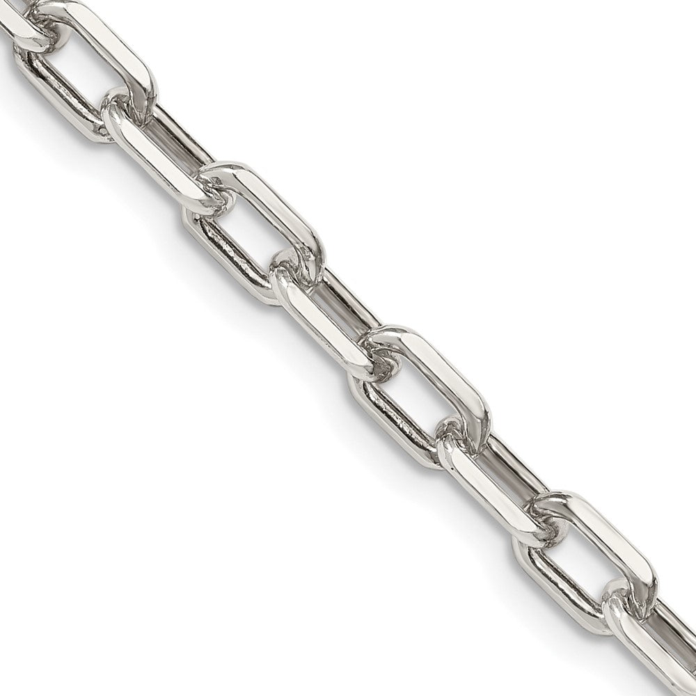 26 Inch Sterling Silver 5.75mm Diamond-Cut Long Link Cable Chain Necklace