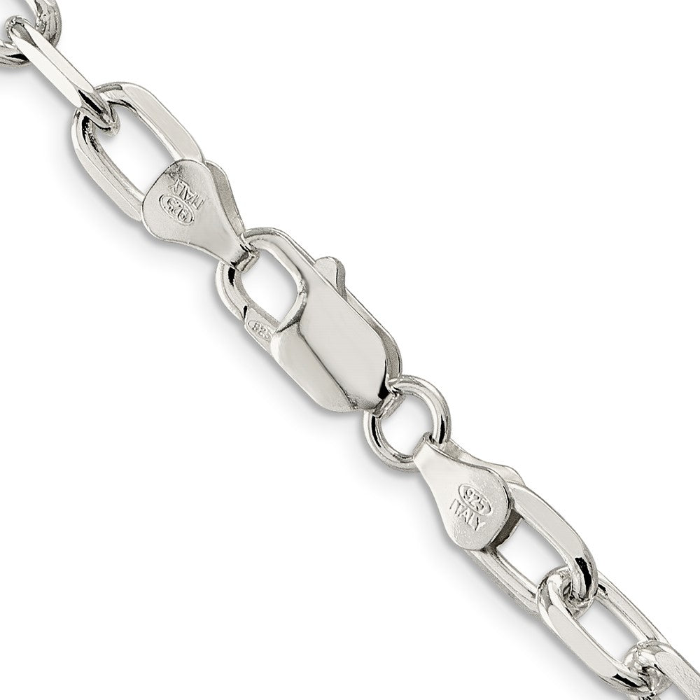24 Inch Sterling Silver 6.65mm Diamond-Cut Long Link Cable Chain Necklace