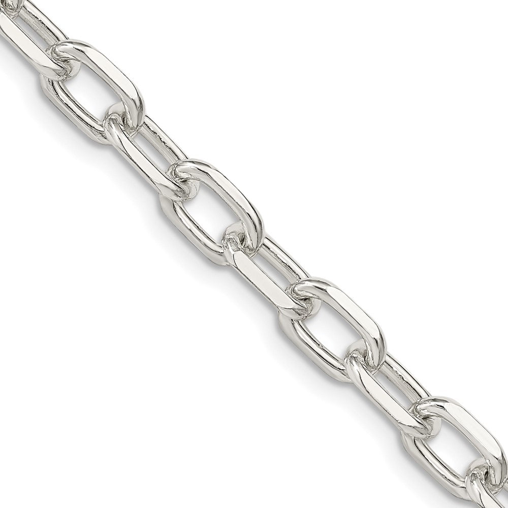 24 Inch Sterling Silver 6.65mm Diamond-Cut Long Link Cable Chain Necklace