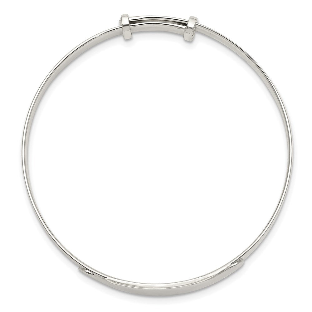 Sterling Silver Polished Adjustable Id Baby Bangle Bracelet