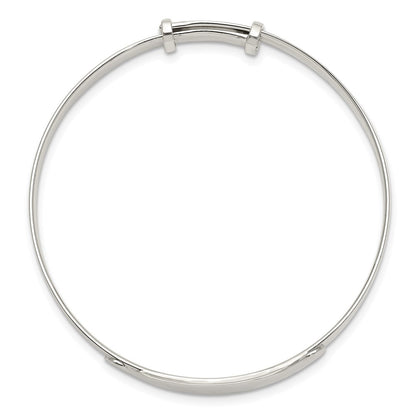 Sterling Silver Polished Adjustable Id Baby Bangle Bracelet