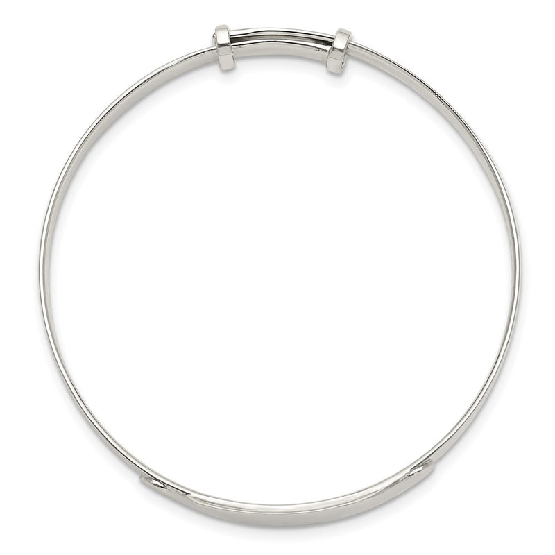 Sterling Silver Polished Adjustable Id Baby Bangle Bracelet