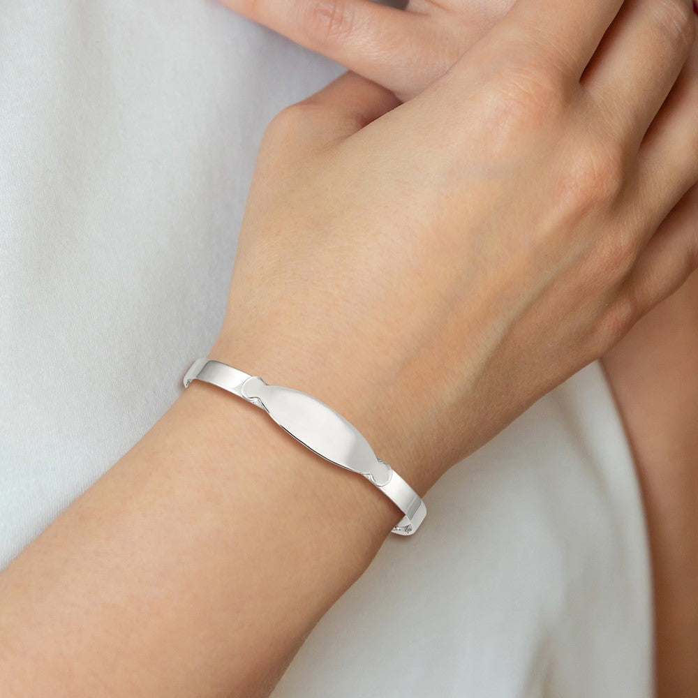 Sterling Silver Polished Adjustable Id Baby Bangle Bracelet