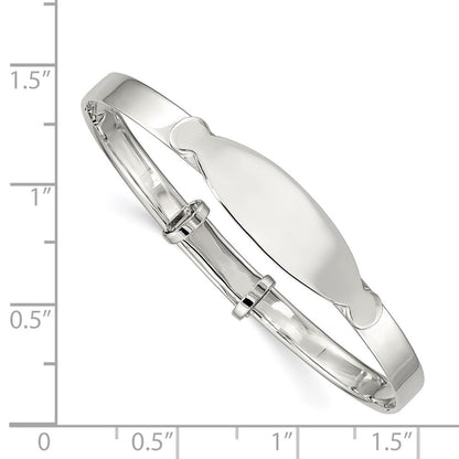 Sterling Silver Polished Adjustable Id Baby Bangle Bracelet