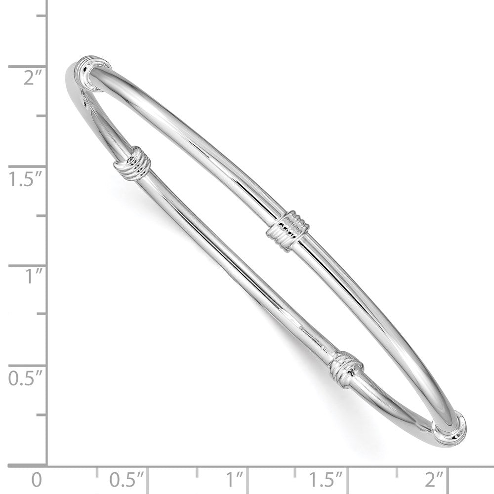 Sterling Silver Rhodium-Plated Slip-On Bangle