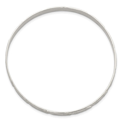 Sterling Silver 5mm Diamond Cut Slip-On Bangle