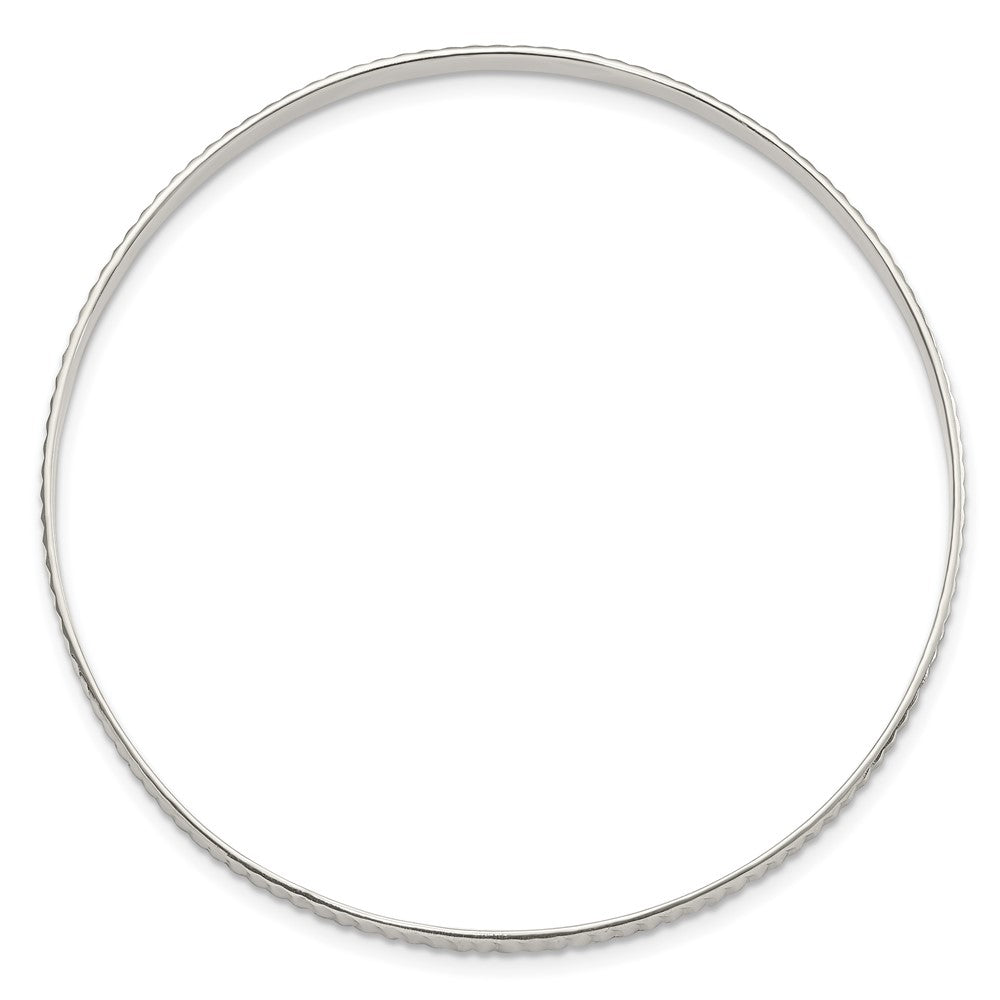 Sterling Silver Diamond Cut Slip-On Bangle