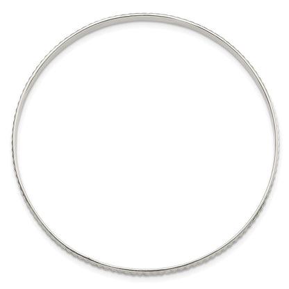 Sterling Silver Diamond Cut Slip-On Bangle