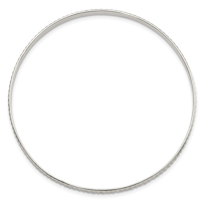 Sterling Silver Diamond Cut Slip-On Bangle
