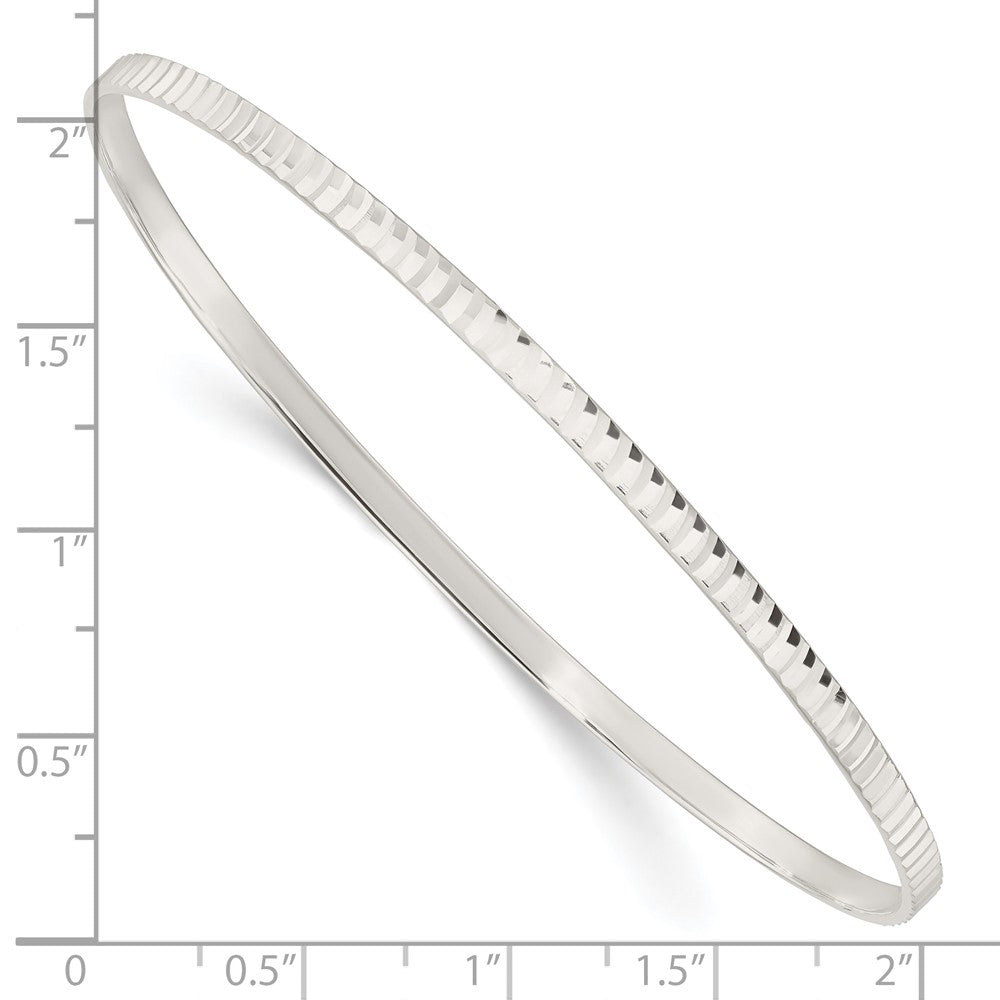Sterling Silver Diamond Cut Slip-On Bangle