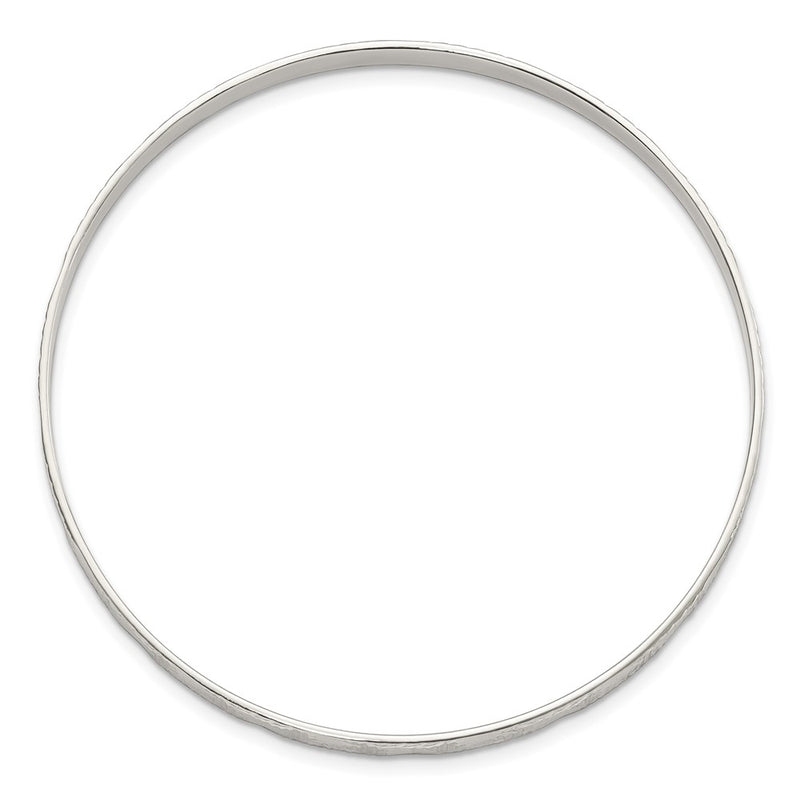 Sterling Silver Diamond Cut Slip-On Bangle