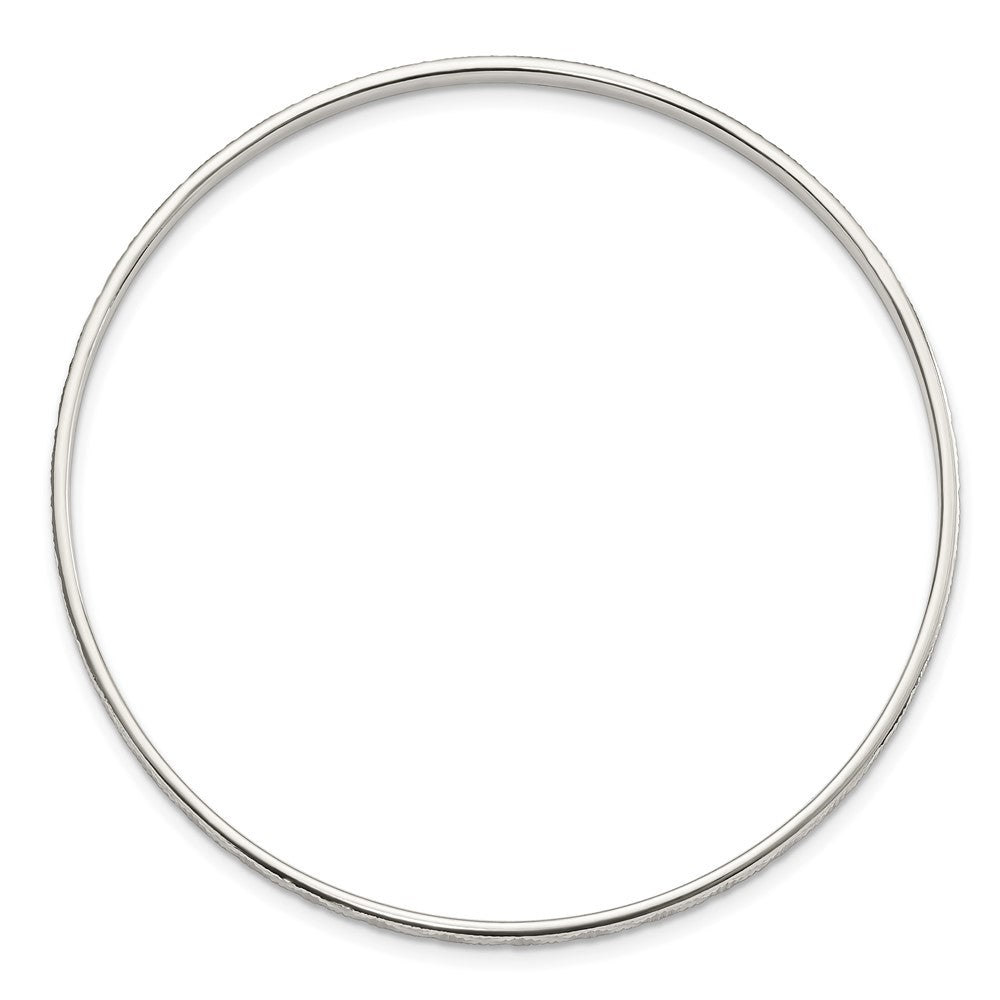 Sterling Silver Diamond Cut Slip-On Bangle