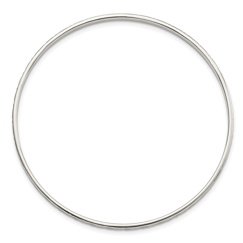 Sterling Silver Diamond Cut Slip-On Bangle