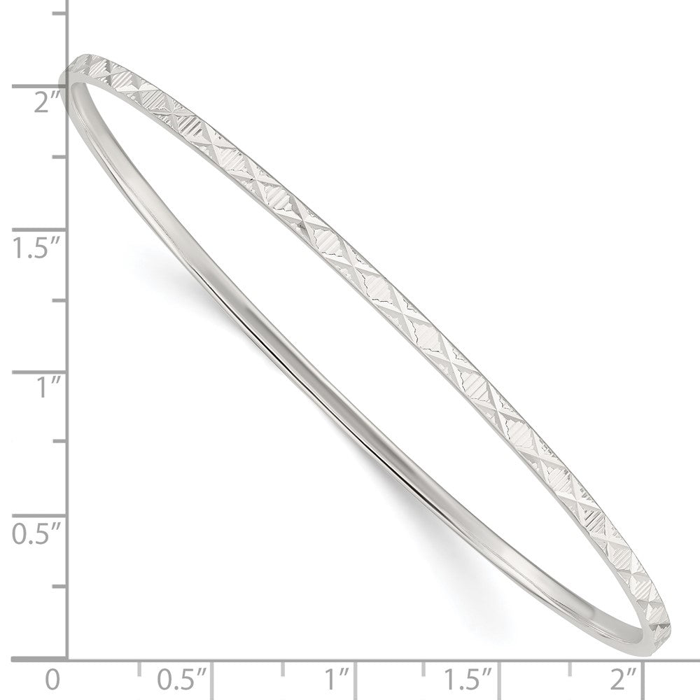 Sterling Silver Diamond Cut Slip-On Bangle