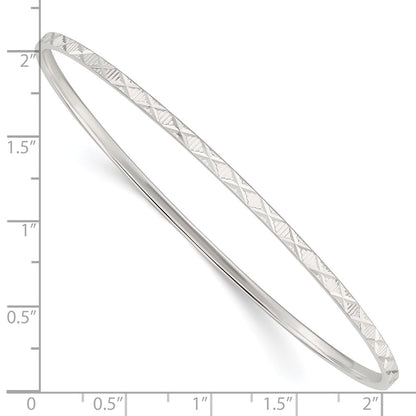 Sterling Silver Diamond Cut Slip-On Bangle