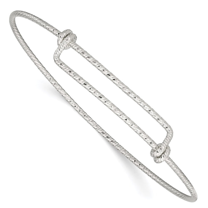 Sterling Silver Polished D/C 1.65mm 8-9.5In Expandable Bangle