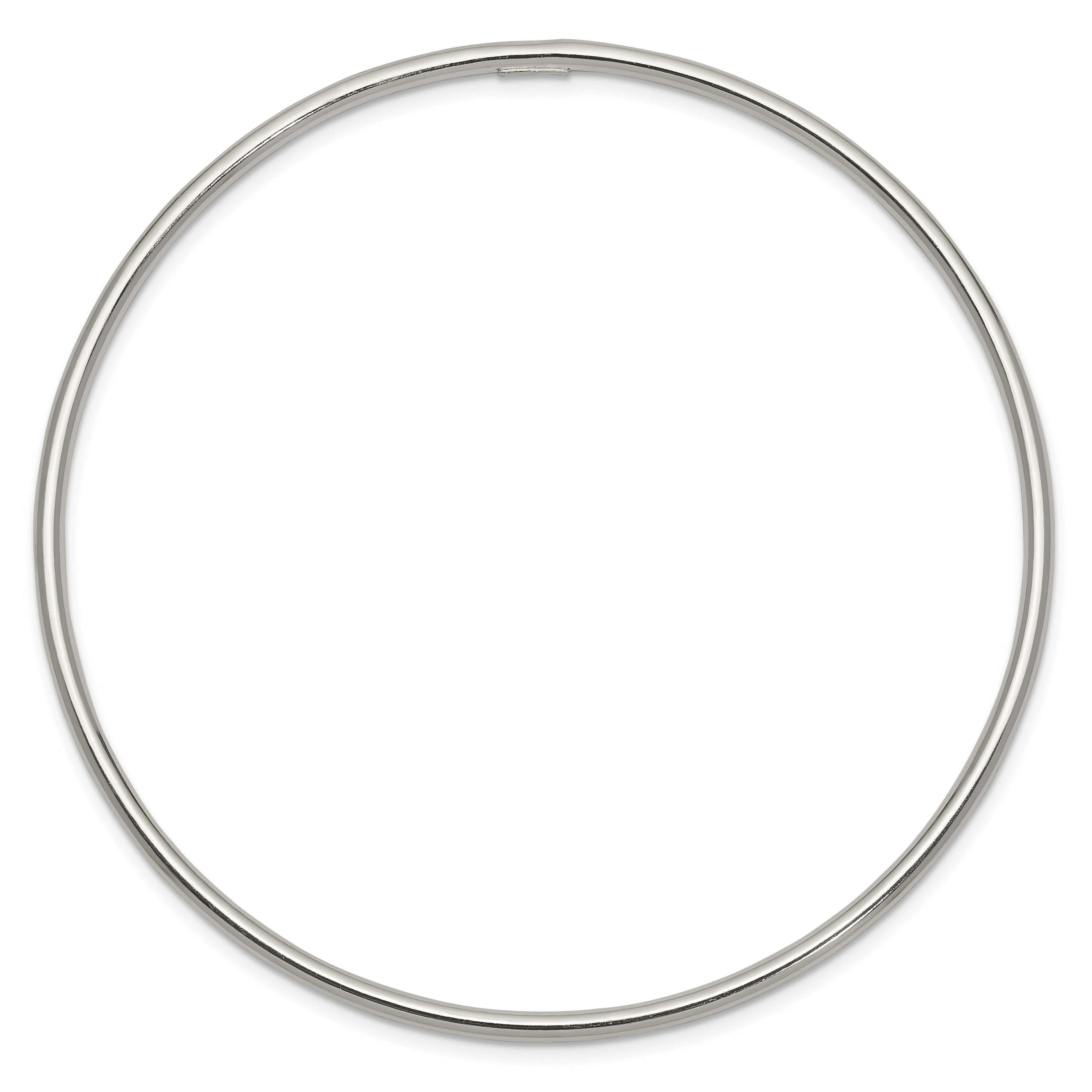 Sterling Silver Rhodium-Plated 2mm Slip-On Bangle Bracelet