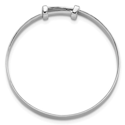 Sterling Silver Rhod-Plate Childs Enamel Angel Expandable Bangle