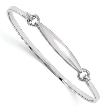 5.5 Inch Sterling Silver Rhodium-Plated Polished Children'S Id Bangle Bracelet