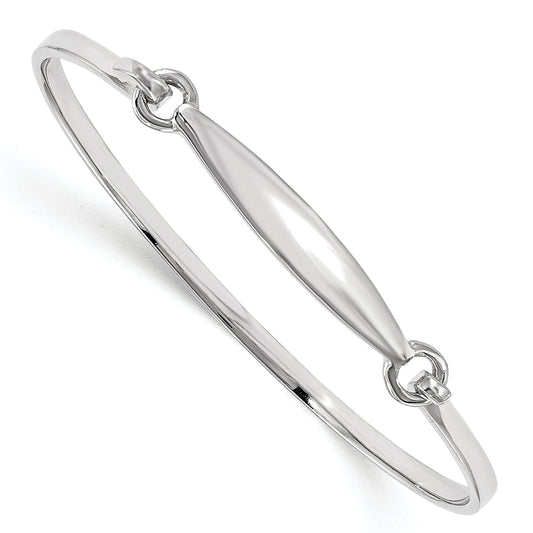 5.5 Inch Sterling Silver Rhodium-Plated Polished Children'S Id Bangle Bracelet
