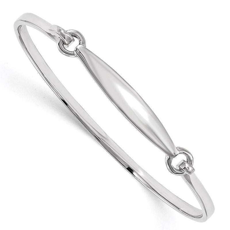 5.5 Inch Sterling Silver Rhodium-Plated Polished Children'S Id Bangle Bracelet