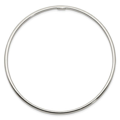 Sterling Silver 2mm Fancy Slip-On Bangle Bracelet