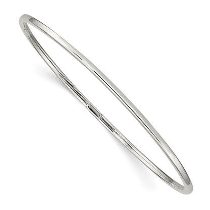 Sterling Silver 2mm Fancy Slip-On Bangle Bracelet
