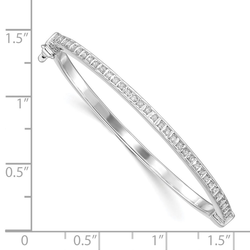 Sterling Silver Diamond Fascination Mystique Platinum-Plated Baby Bangle