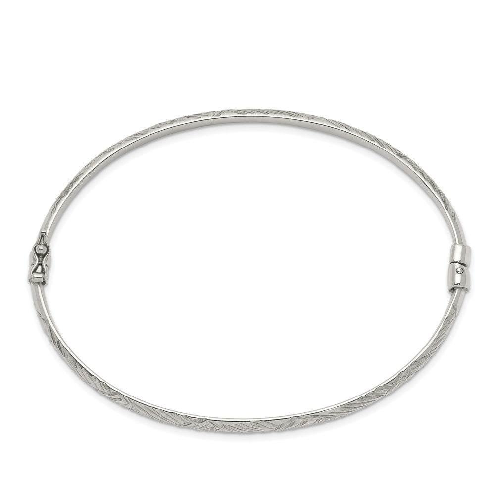 Sterling Silver D/C 4mm Bangle And 3mm Hoop Earring Set