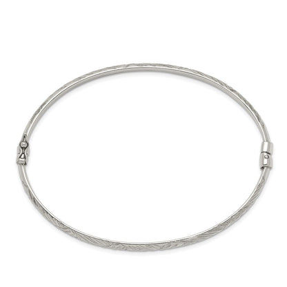 Sterling Silver D/C 4mm Bangle And 3mm Hoop Earring Set