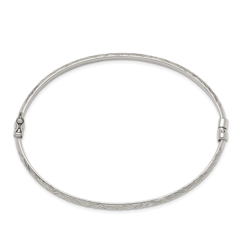 Sterling Silver D/C 4mm Bangle And 3mm Hoop Earring Set