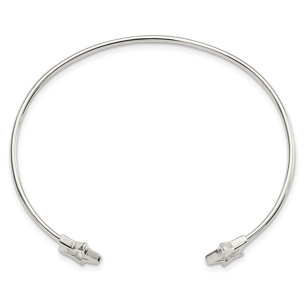 Sterling Silver Cut-Out Star Cuff Bangle