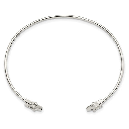 Sterling Silver Cut-Out Star Cuff Bangle