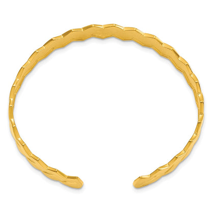 Ss/Gold Plated Sterling Silver Gold-Plated Polished Cuff Bangle