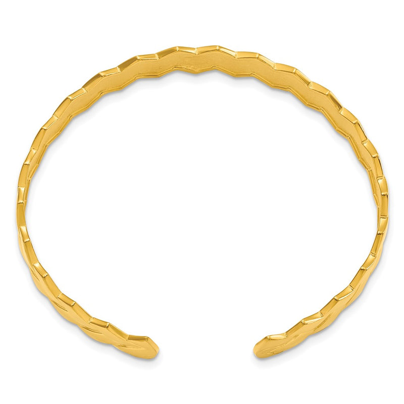 Ss/Gold Plated Sterling Silver Gold-Plated Polished Cuff Bangle