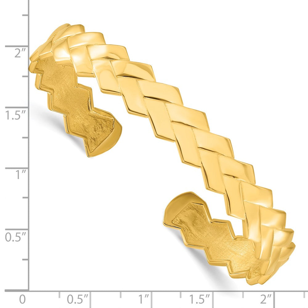 Ss/Gold Plated Sterling Silver Gold-Plated Polished Cuff Bangle