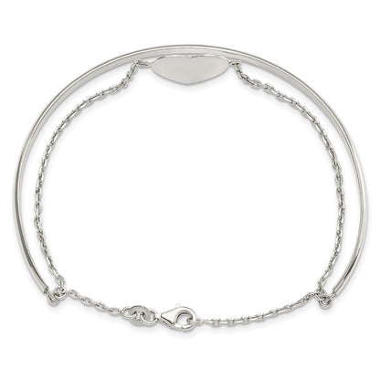 Sterling Silver Polished Heart Ring And Bangle