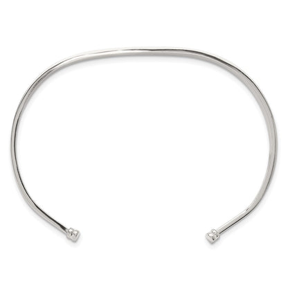 Sterling Silver with Black Rhodium Inlay Cuff Bangle