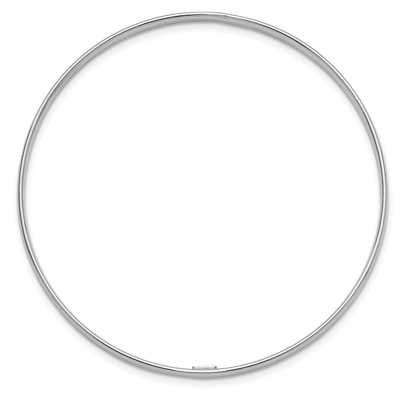 Sterling Silver Rhodium-Plated Polished 3.00mm Slip on Bangle