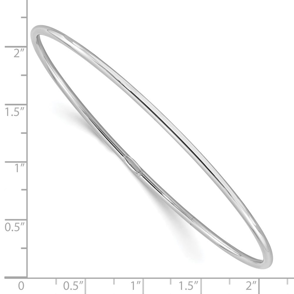 Sterling Silver Rhodium-Plated Polished Slip-On Bangle