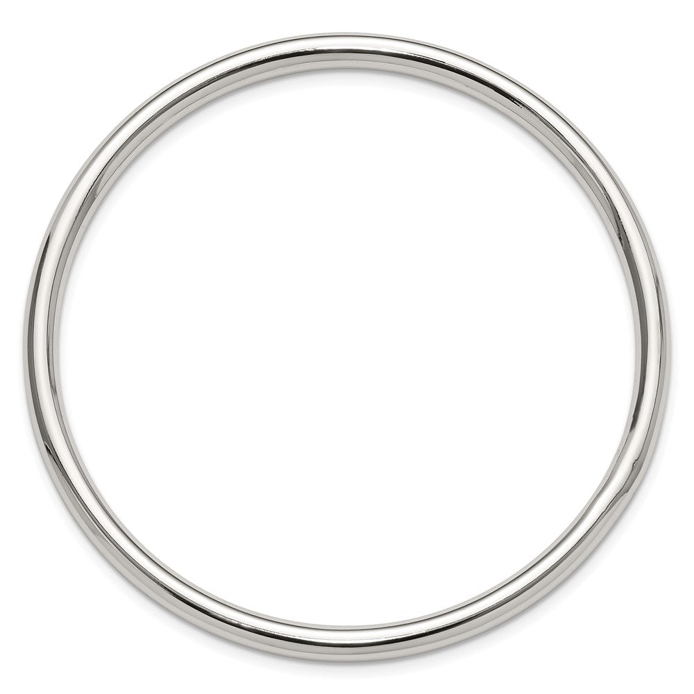 Sterling Silver Polished 4mm Tube Slip-On Bangle