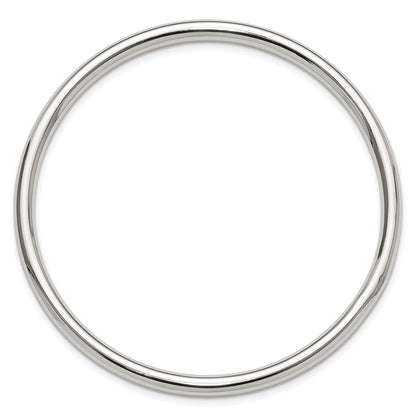 Sterling Silver Polished 4mm Tube Slip-On Bangle