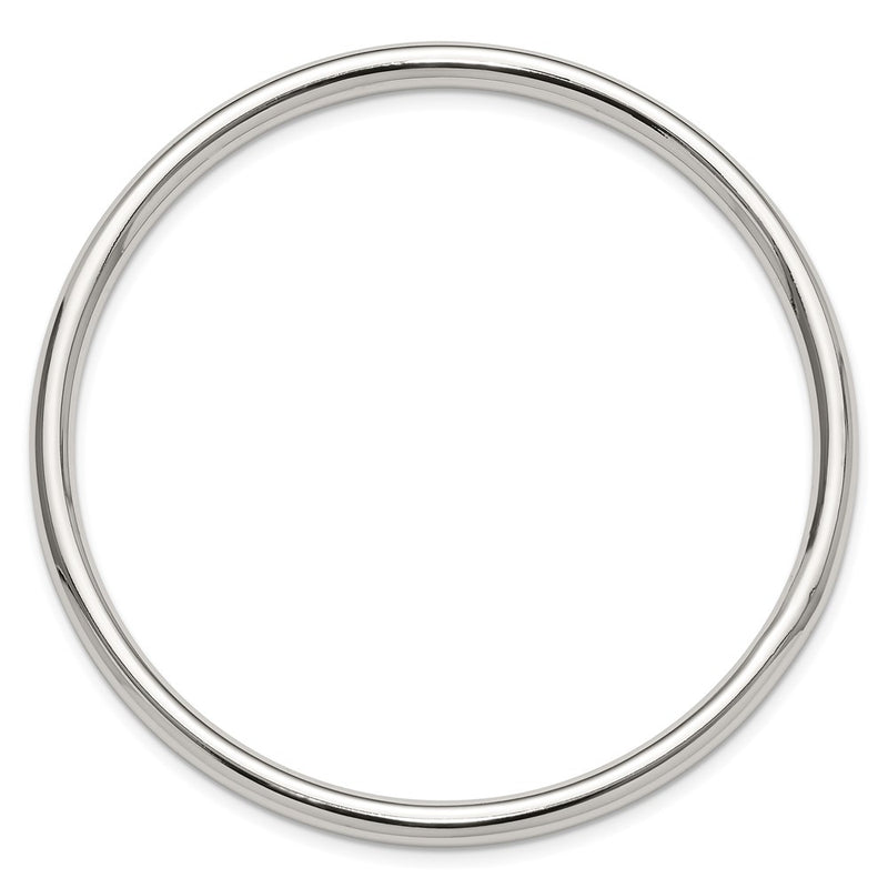 Sterling Silver Polished 4mm Tube Slip-On Bangle