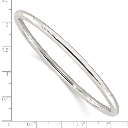 Sterling Silver Polished 4mm Tube Slip-On Bangle