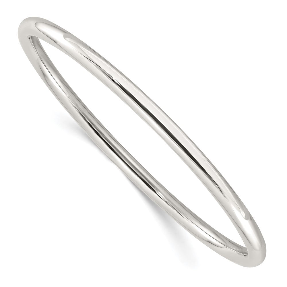 Sterling Silver Polished 4mm Tube Slip-On Bangle