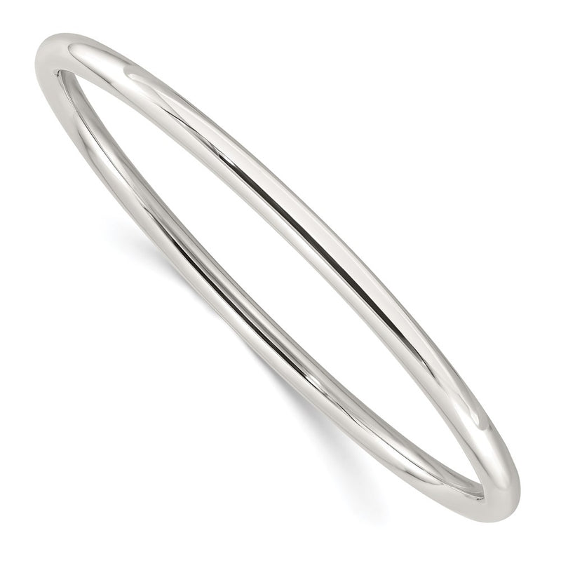 Sterling Silver Polished 4mm Tube Slip-On Bangle