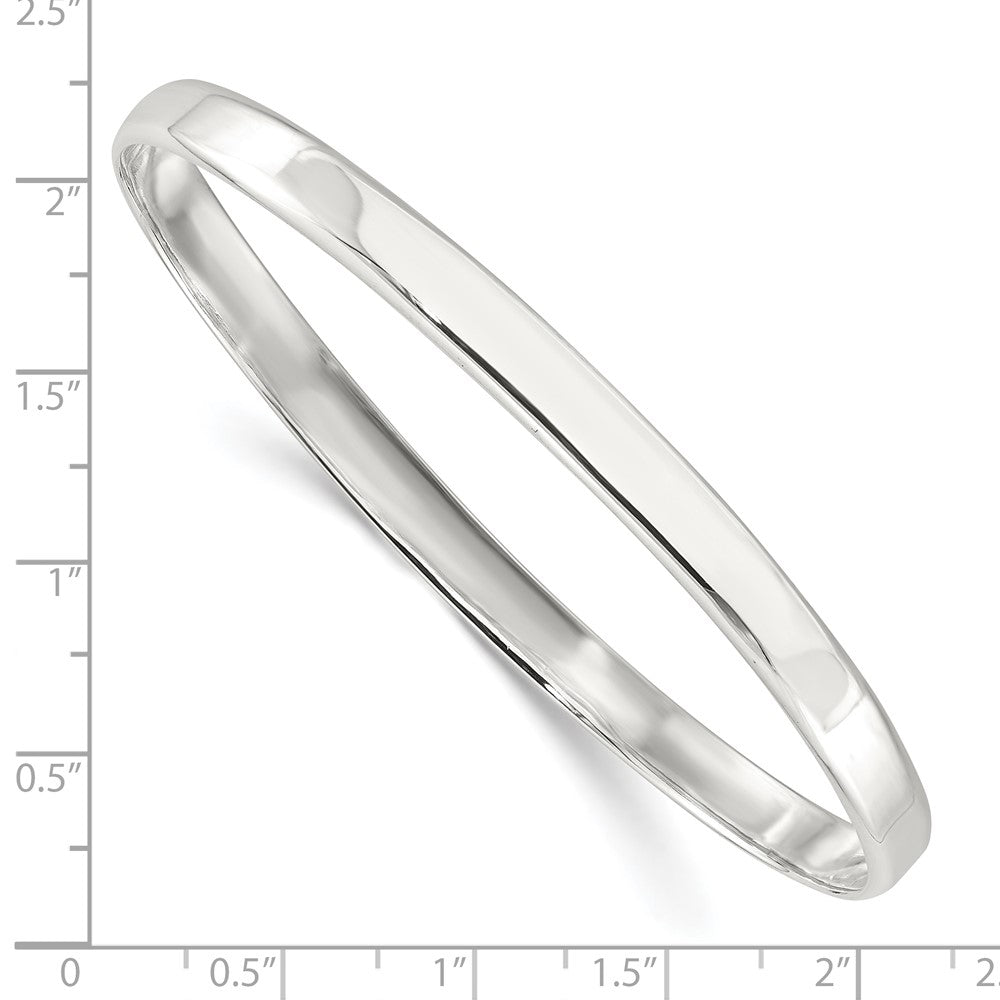 Sterling Silver Polished Solid Slip-On Bangle Bracelet