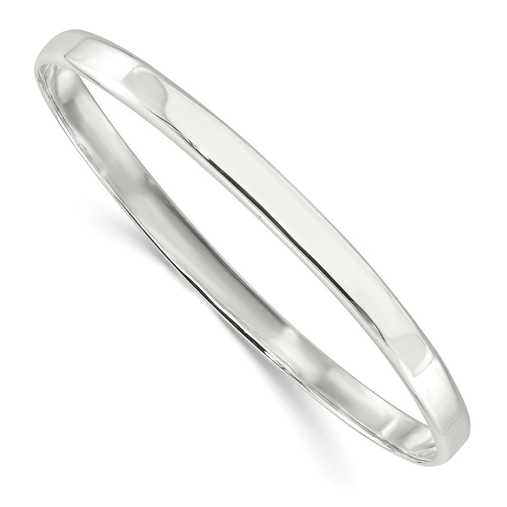 Sterling Silver Polished Solid Slip-On Bangle Bracelet