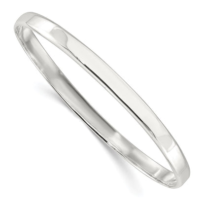 Sterling Silver Polished Solid Slip-On Bangle Bracelet